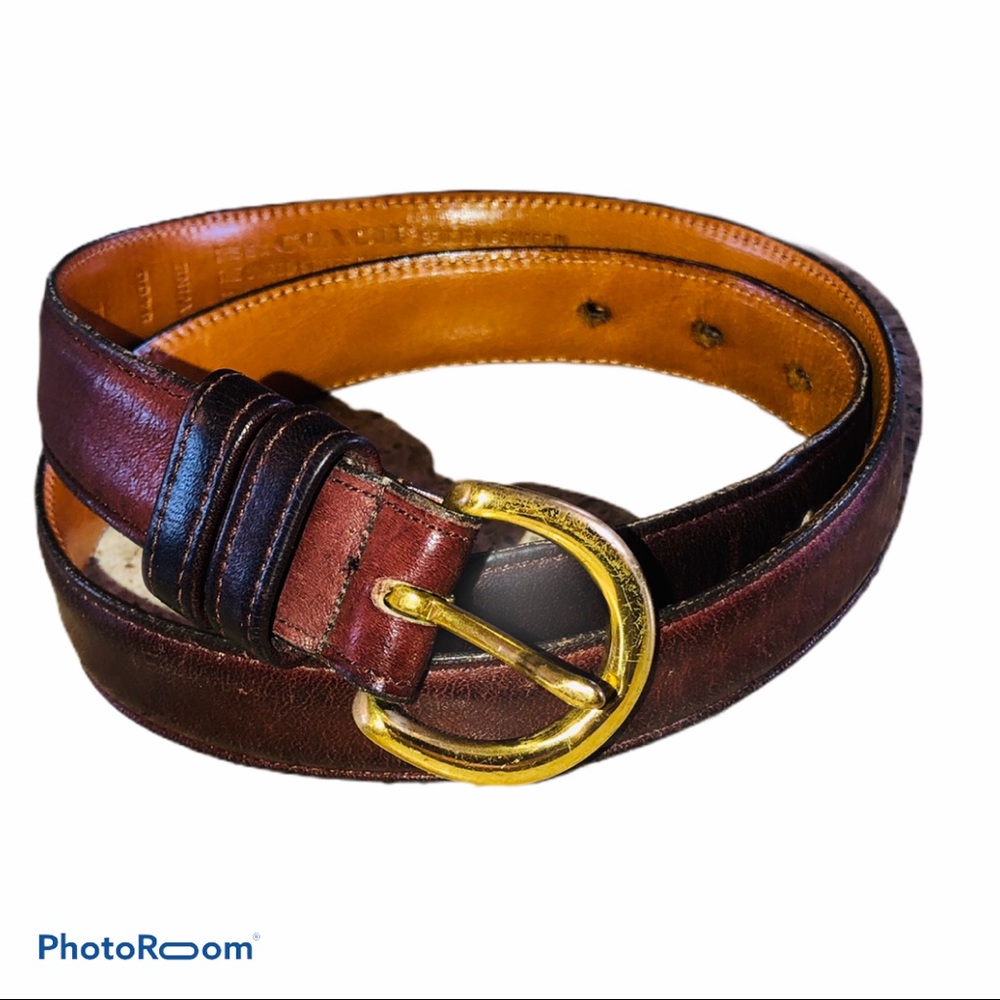 Coach Belt Glove Tanned Leather 8400 Wine Medium